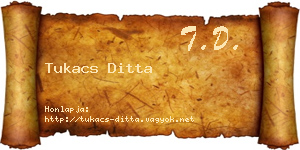 Tukacs Ditta névjegykártya